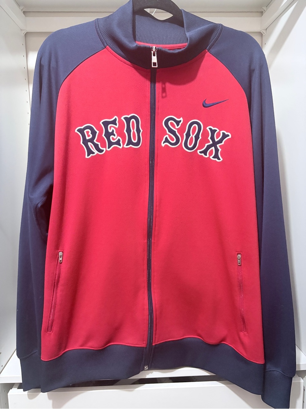 Nike MLB Boston Red Sox Track Jacket Mens XL Red Full Zip Embroidered Logo⁠